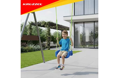 Dětská barevná houpačka 3 v 1 - do 30 kg - zelenomodrá