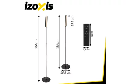 LED stojací stmívatelná lampa 180 cm – černá s dálkovým ovládáním