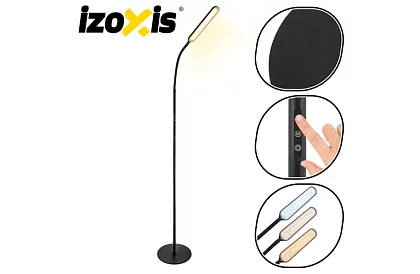 LED stojací stmívatelná lampa 180 cm – černá s dálkovým ovládáním