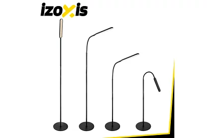 LED stojací stmívatelná lampa 180 cm – černá s dálkovým ovládáním