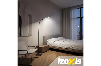 LED stojací stmívatelná lampa 180 cm – černá s dálkovým ovládáním