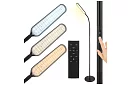 LED stojací stmívatelná lampa 180 cm – černá s dálkovým ovládáním