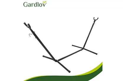 Zahradní houpací síť 200 × 150 cm + železný stojan do 250 kg