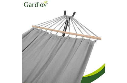 Zahradní houpací síť 200 × 150 cm + železný stojan do 250 kg