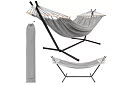 Zahradní houpací síť 200 × 150 cm + železný stojan do 250 kg