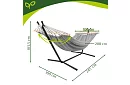 Zahradní houpací síť 200 × 150 cm + železný stojan do 250 kg