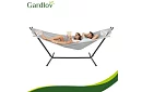 Zahradní houpací síť 200 × 150 cm + železný stojan do 250 kg