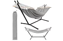 Zahradní houpací síť 200 × 150 cm + železný stojan do 250 kg