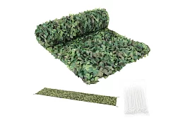 Vojenská maskovací síť 2x5 metrů + 100 stahovacích pásků