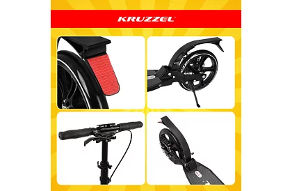 Skládací koloběžka Black Hyperion s koly 200 mm