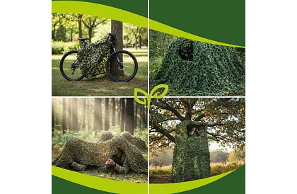 Vojenská maskovací síť 2x3 metry + 100 stahovacích pásků