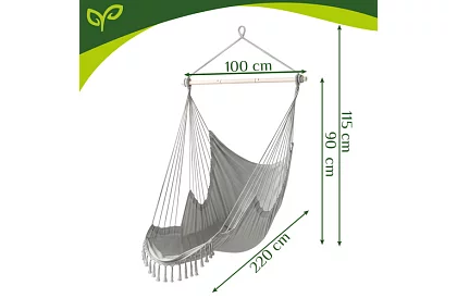 Zahradní závěsné křeslo BOHO 2 v 1 - šedé