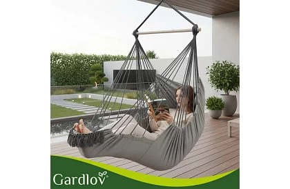 Zahradní závěsné křeslo BOHO 2 v 1 - šedé