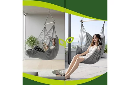 Zahradní závěsné křeslo BOHO 2 v 1 - šedé