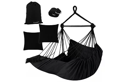 Zahradní závěsné křeslo BOHO 2 v 1 - černé