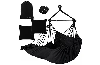 Zahradní závěsné křeslo BOHO 2 v 1 - černé