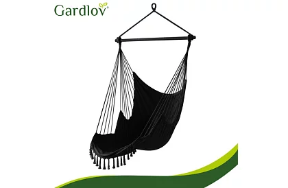 Zahradní závěsné křeslo BOHO 2 v 1 - černé