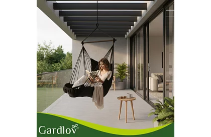 Zahradní závěsné křeslo BOHO 2 v 1 - černé