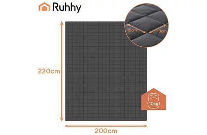 Zátěžová antistresová přikrývka 10 kg – 200 × 220 cm