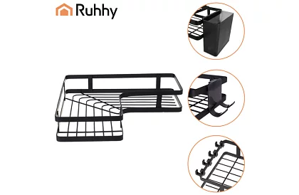 Rohová koupelnová polička - sada 2 kusy