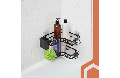Rohová koupelnová polička - sada 2 kusy