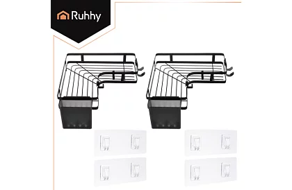 Rohová koupelnová polička - sada 2 kusy