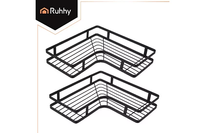Rohová koupelnová polička - sada 2 kusy