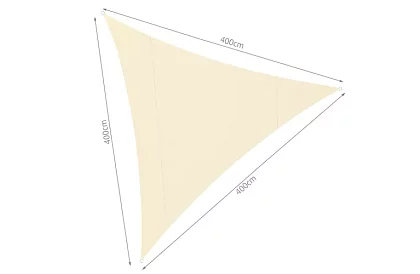 Stínící sluneční plachta trojúhelník 4 × 4 × 4 m – Béžová