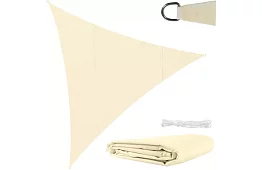 Stínící sluneční plachta trojúhelník 4 × 4 × 4 m – Béžová