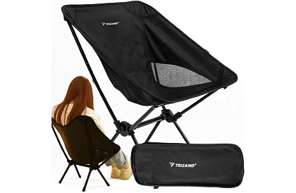 Skládací kempingové křeslo do 120 kg – černé