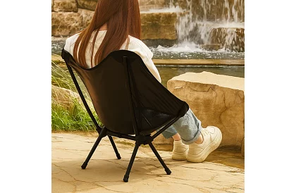 Skládací kempingové křeslo do 120 kg – černé