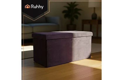 Sametový skládací úložný taburet 76 × 38 × 38 cm – šedý