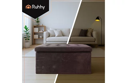 Sametový skládací úložný taburet 76 × 38 × 38 cm – šedý