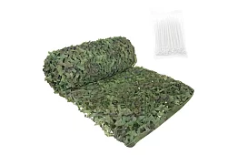 Vojenská maskovací síť 4 × 6 metrů + 100 stahovacích pásků