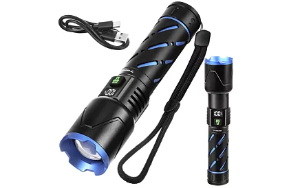 LED dobíjecí taktická svítilna 800 lm, 5000 mAh