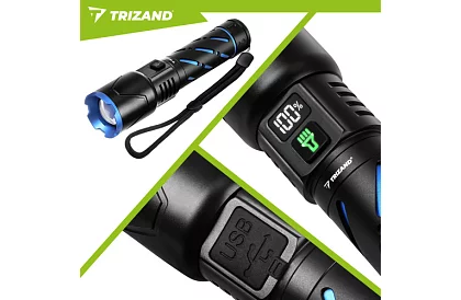 LED dobíjecí taktická svítilna 800 lm, 5000 mAh