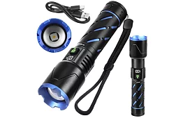 LED dobíjecí taktická svítilna 800 lm, 5000 mAh