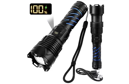 LED dobíjecí taktická svítilna 1500 lm, 5000 mAh