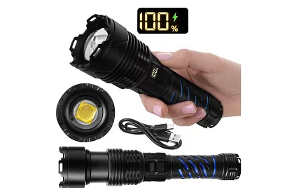 LED dobíjecí taktická svítilna 1500 lm, 5000 mAh