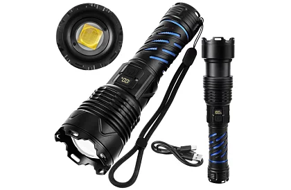 LED dobíjecí taktická svítilna 1500 lm, 5000 mAh