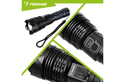 LED dobíjecí taktická svítilna 1500 lm, 5000 mAh