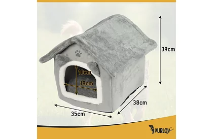 Kočičí pelíšek – bouda se stříškou na zip 39 × 38 × 35 cm