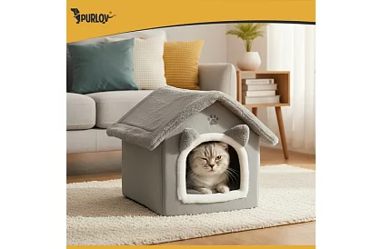 Kočičí pelíšek – bouda se stříškou na zip 39 × 38 × 35 cm