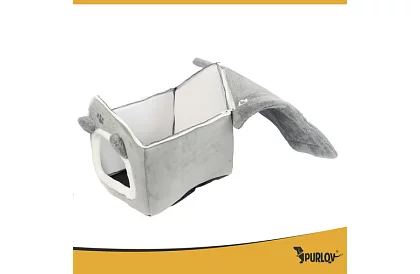 Kočičí pelíšek – bouda se stříškou na zip 39 × 38 × 35 cm