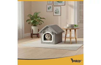 Kočičí pelíšek – bouda se stříškou na zip 39 × 38 × 35 cm