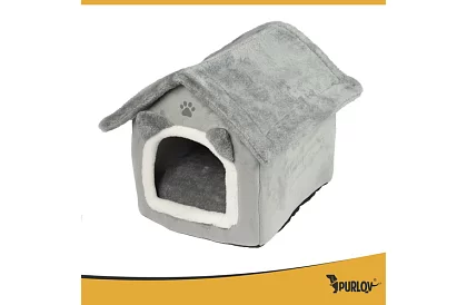 Kočičí pelíšek – bouda se stříškou na zip 39 × 38 × 35 cm