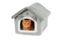 Kočičí pelíšek – bouda se stříškou na zip 39 × 38 × 35 cm