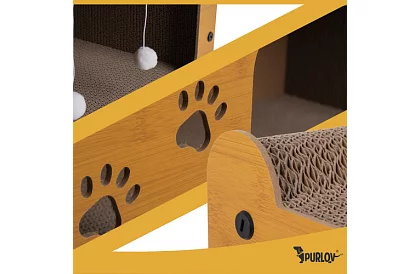 Škrabadlo a bouda pro kočky 3 v 1 – 29 × 55 × 29 cm