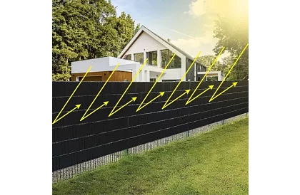 Stínící páska na plot černá – panelová 450 g/m2 + klipy