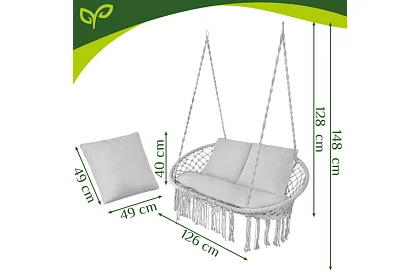 Zahradní dvoumístná houpačka s polštářem